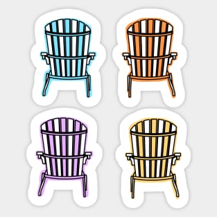 Colourful Muskoka Adirondack Chairs Sticker